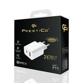 adowarka sieciowa PRESTICO​ F11 kostka USB Typ-C biaa do SAMSUNG Galaxy Tab S9+