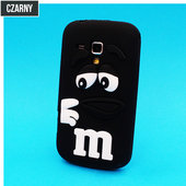 Pokrowiec etui silikonowe 3D M&M czarne do SAMSUNG Galaxy S III mini