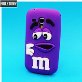 etui ze wzorem etui silikonowe 3D M&M fioletowe do SAMSUNG Galaxy S III mini VE