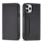 Pokrowiec etui z klapką Magnet Book Card czarne do MOTOROLA Edge 30 Neo