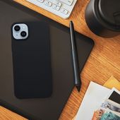 Pokrowiec Nakładka z matowego silikonu Back Case Matt czarne APPLE iPhone 15 Plus / 4
