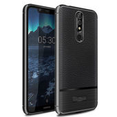 Pokrowiec etui imitacja sk�ry Rugged Lux czarne do NOKIA 7.1