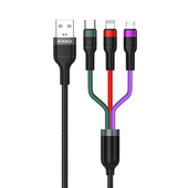 Kabel USB KAKU KSC-481 Yatu 3w1 3,2A 1,2 metra do MOTOROLA Edge 40 pro