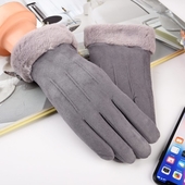 Rkawiczki dotykowe z futerkiem szare do Xiaomi Redmi Note 12T Pro