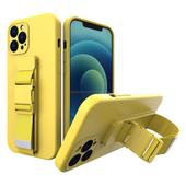 Pokrowiec etui żelowe Rope Case ze smyczą żółte SAMSUNG Galaxy A12 2021
