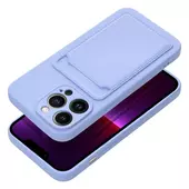 Pokrowiec etui silikonowe Card Case fioletowe do SAMSUNG Galaxy A52 4G
