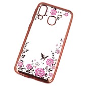 Pokrowiec etui silikonowe Diamond Kwiaty r�owe do SAMSUNG Galaxy A72 5G