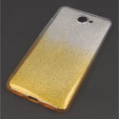 Pokrowiec etui z brokatem Bling Ombre z�ote do SAMSUNG Galaxy A5 2018