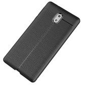 Pokrowiec etui imitacja skry Lux Case Skin czarne do Lenovo Moto E4 Plus