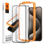 Szko hartowane Spigen Alm Glass Fc 2-pack czarne do APPLE iPhone 15 Pro Max