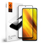 Szko hartowane Spigen Glass FC czarne do Xiaomi Poco X3 Pro
