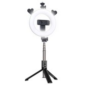 Statyw wysignik selfie tripod z lamp piercieniow P40D-5 czarny do APPLE iPhone 14 Plus