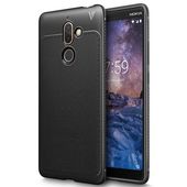 Pokrowiec etui TECH-PROTECT TPU LEATHER czarne do NOKIA 7 Plus