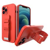 Pokrowiec etui elowe Rope Case ze smycz czerwone do Xiaomi Redmi Note 9S