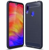 Pokrowiec etui pancerne Karbon Case granatowe do Xiaomi Redmi 7