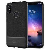 Pokrowiec etui imitacja sk�ry Rugged Lux czarne do Xiaomi Redmi Note 6 Pro