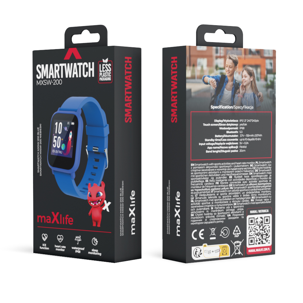 SmartWatch SmartBand Maxlife Kids MXSW-200 niebieski Oppo R17 Pro / 4
