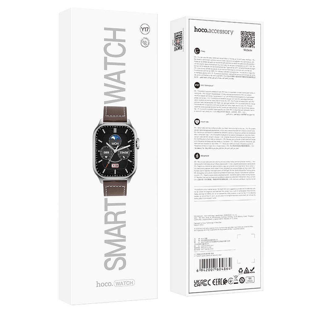SmartWatch SmartBand Hoco Y17 srebrny Xiaomi POCO M5s / 4