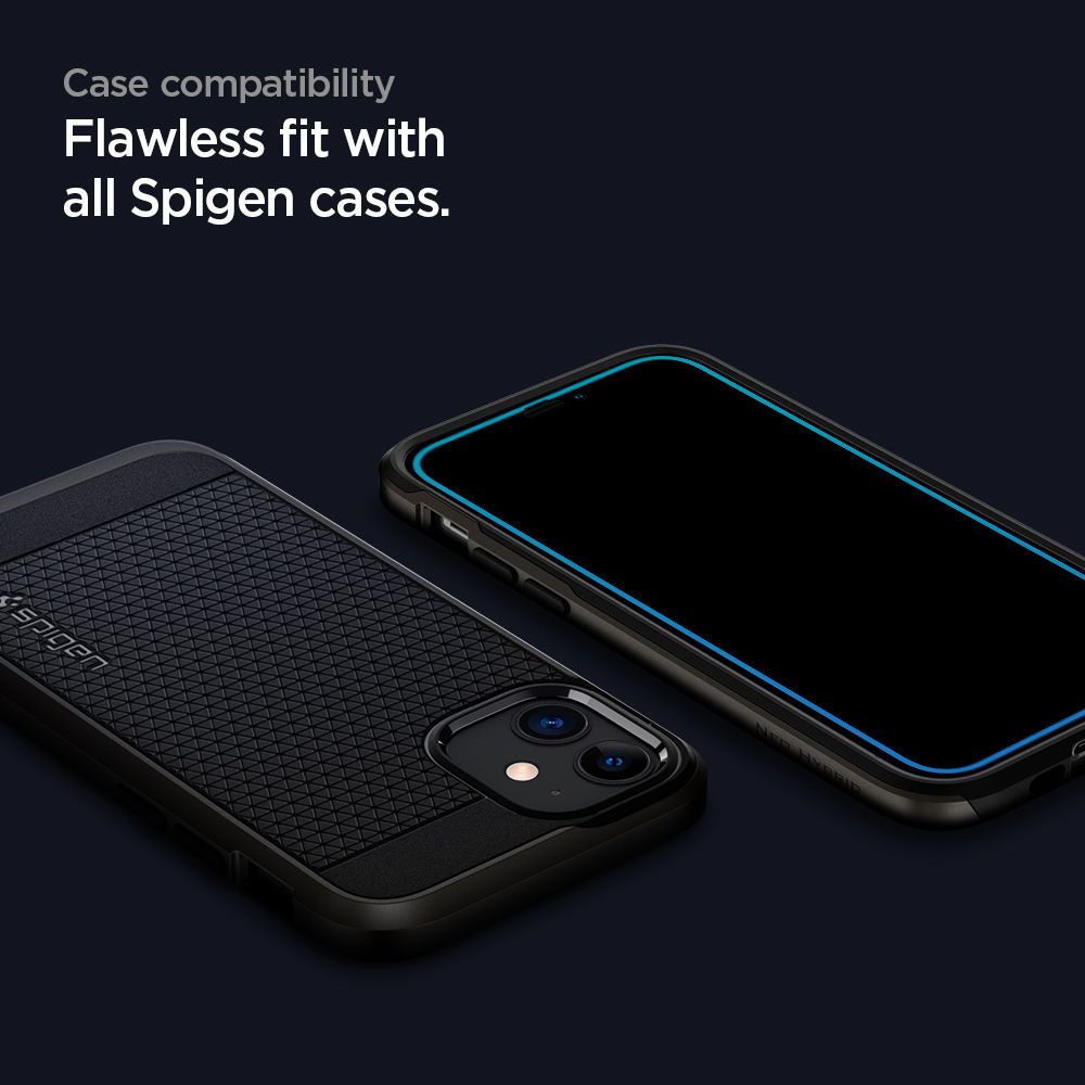 Szko hartowane Spigen Alm Glass Fc 2-pack Czarne APPLE iPhone 12 / 4
