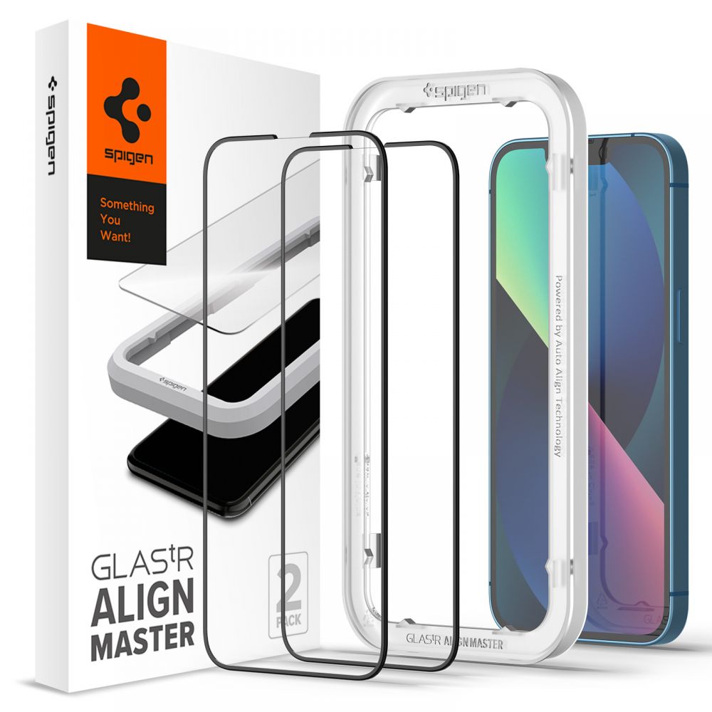 Szko hartowane Spigen Alm Glass Fc 2-pack czarne APPLE iPhone 13 Pro Max