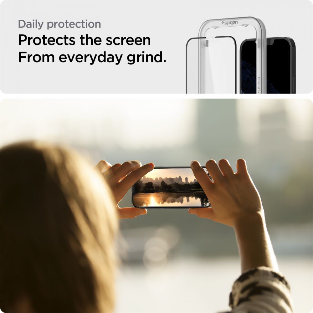 Szko hartowane Spigen Alm Glass Fc 2-pack czarne APPLE iPhone 13 Pro Max / 7