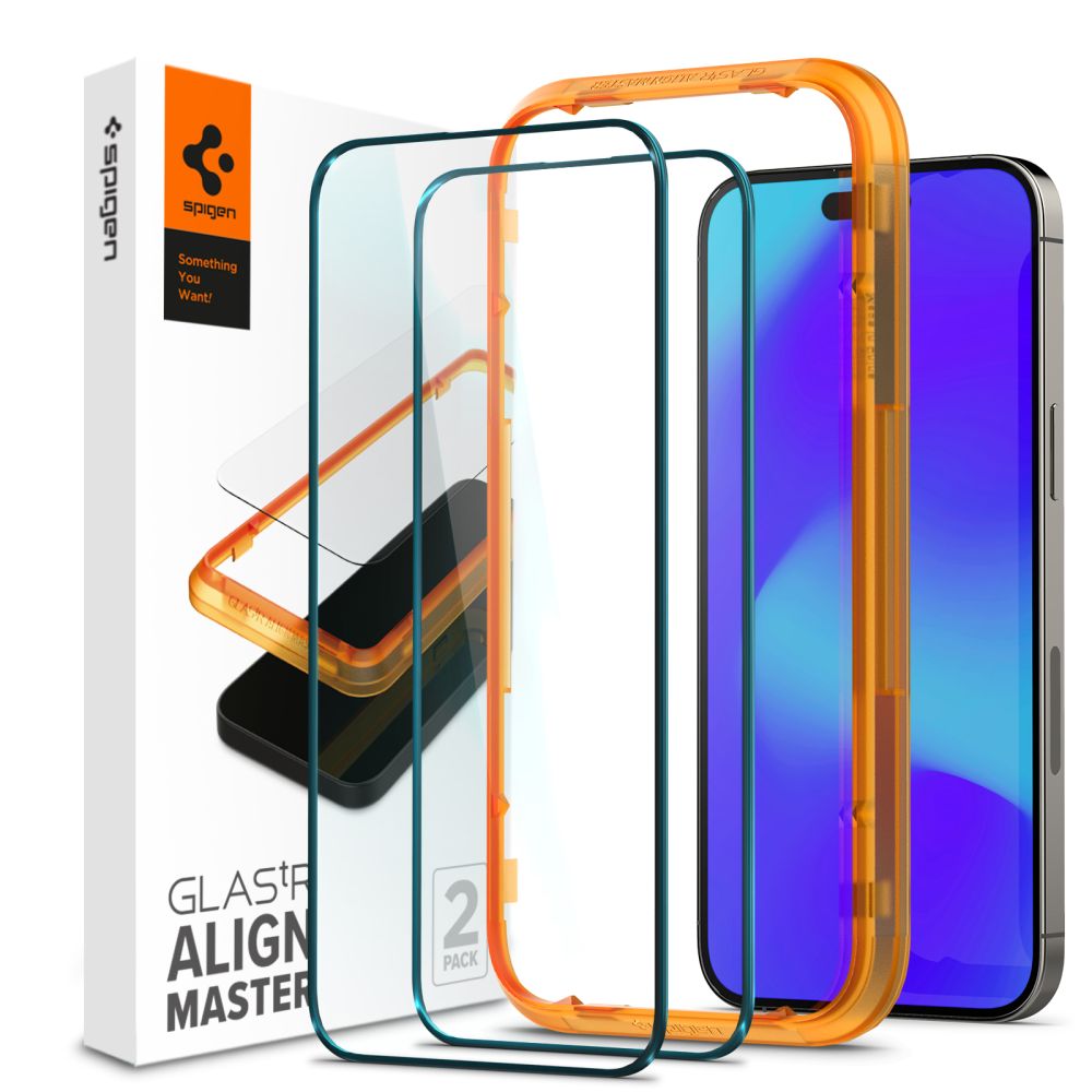 Szko hartowane Spigen Alm Glass Fc 2-pack czarne APPLE iPhone 14 Pro Max