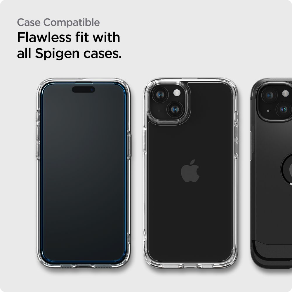 Szko hartowane Spigen Alm Glass Fc 2-pack czarne APPLE iPhone 15 / 9