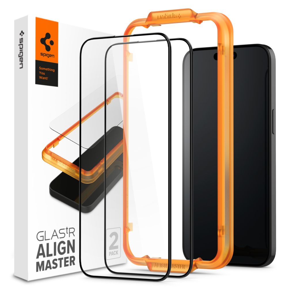 Szko hartowane Spigen Alm Glass Fc 2-pack czarne APPLE iPhone 15 Pro