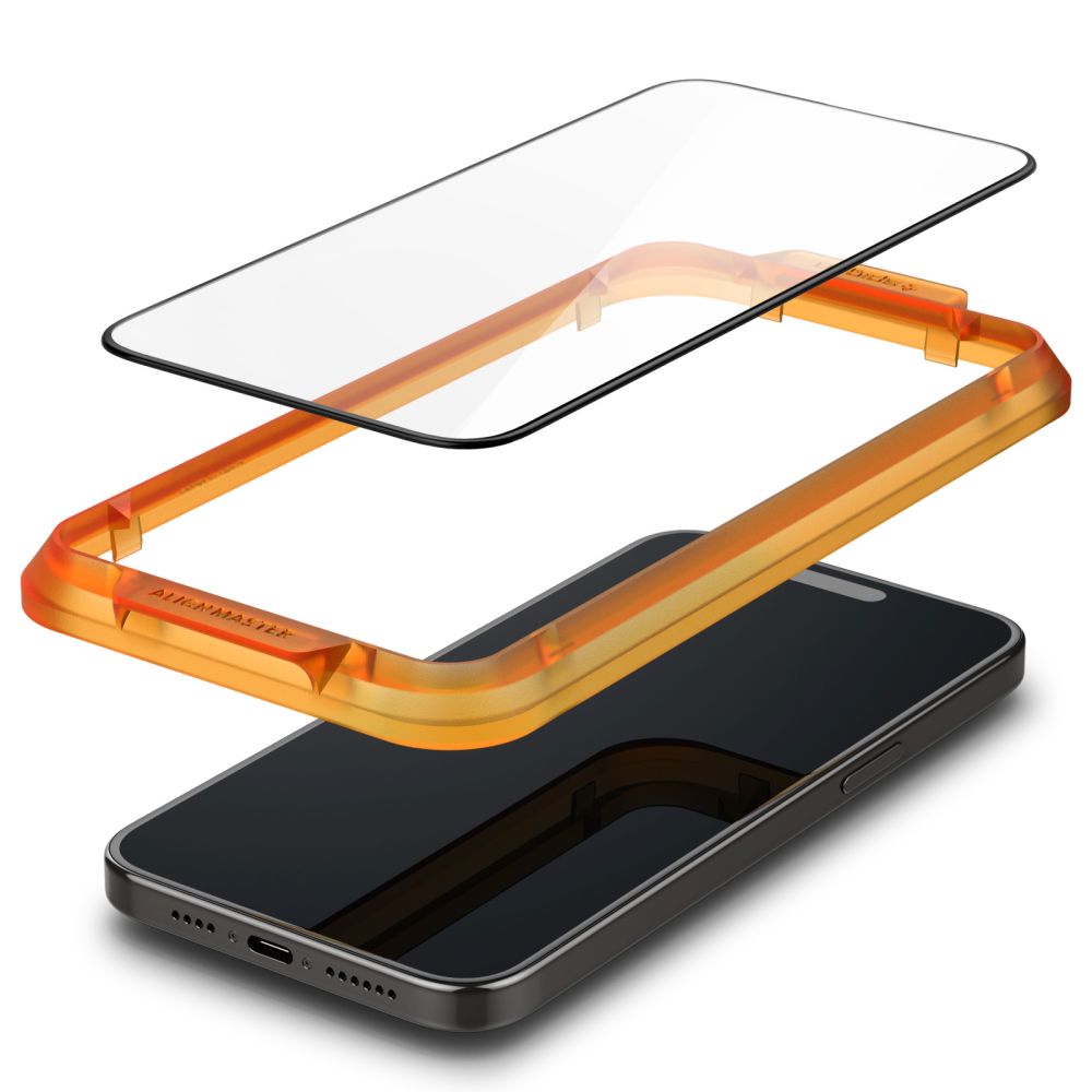 Szko hartowane Spigen Alm Glass Fc 2-pack czarne APPLE iPhone 15 Pro / 5