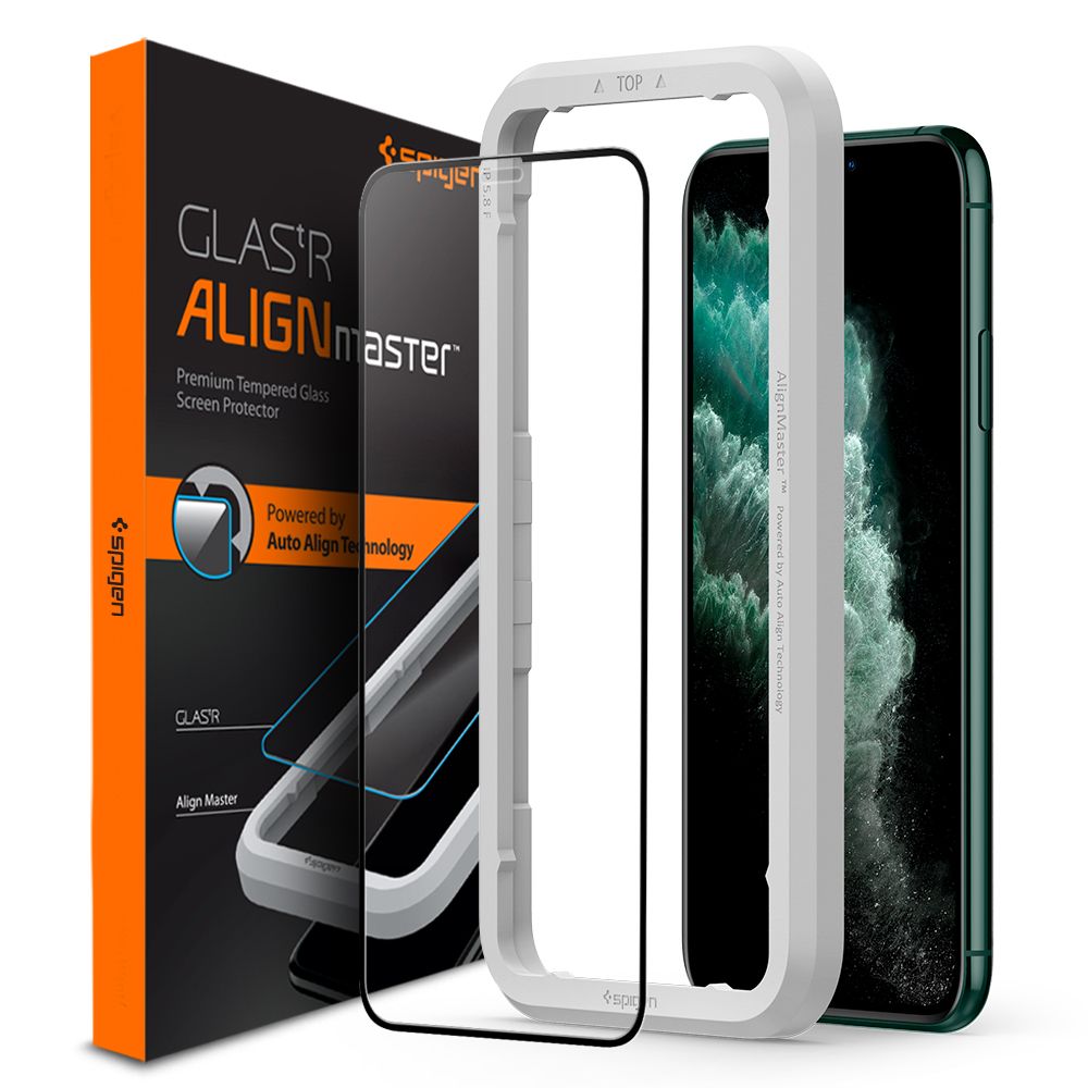 Szko hartowane Spigen Alm Glass Fc Czarne APPLE iPhone 11 Pro