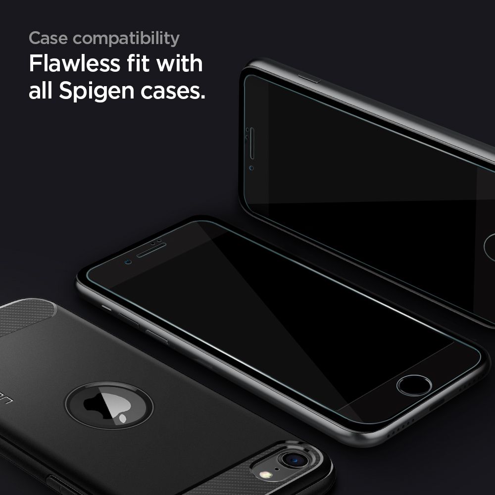 Szko hartowane Spigen Alm Glass Fc Czarne APPLE iPhone 7 / 10