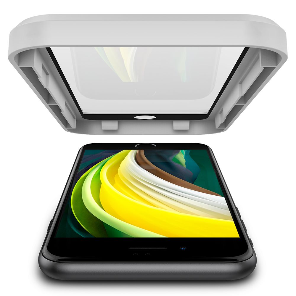 Szko hartowane Spigen Alm Glass Fc czarne APPLE iPhone SE 2020 / 4