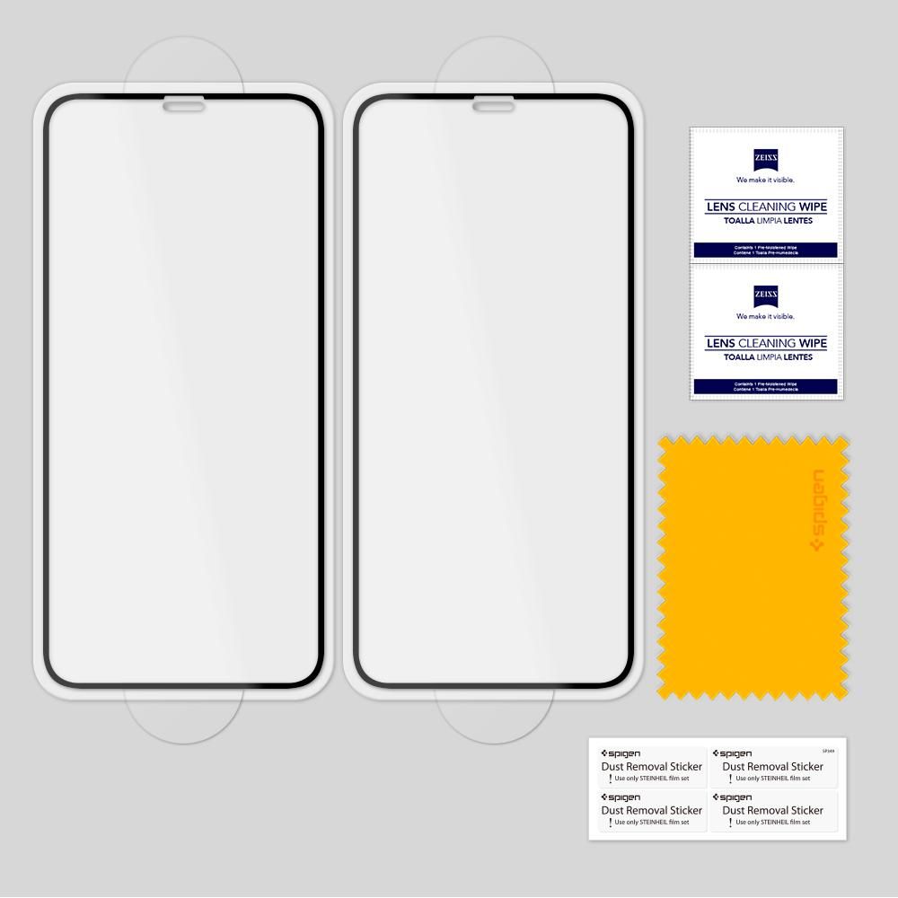 Szko hartowane Spigen Glass FC 2-pack Czarne APPLE iPhone 11 Pro / 8