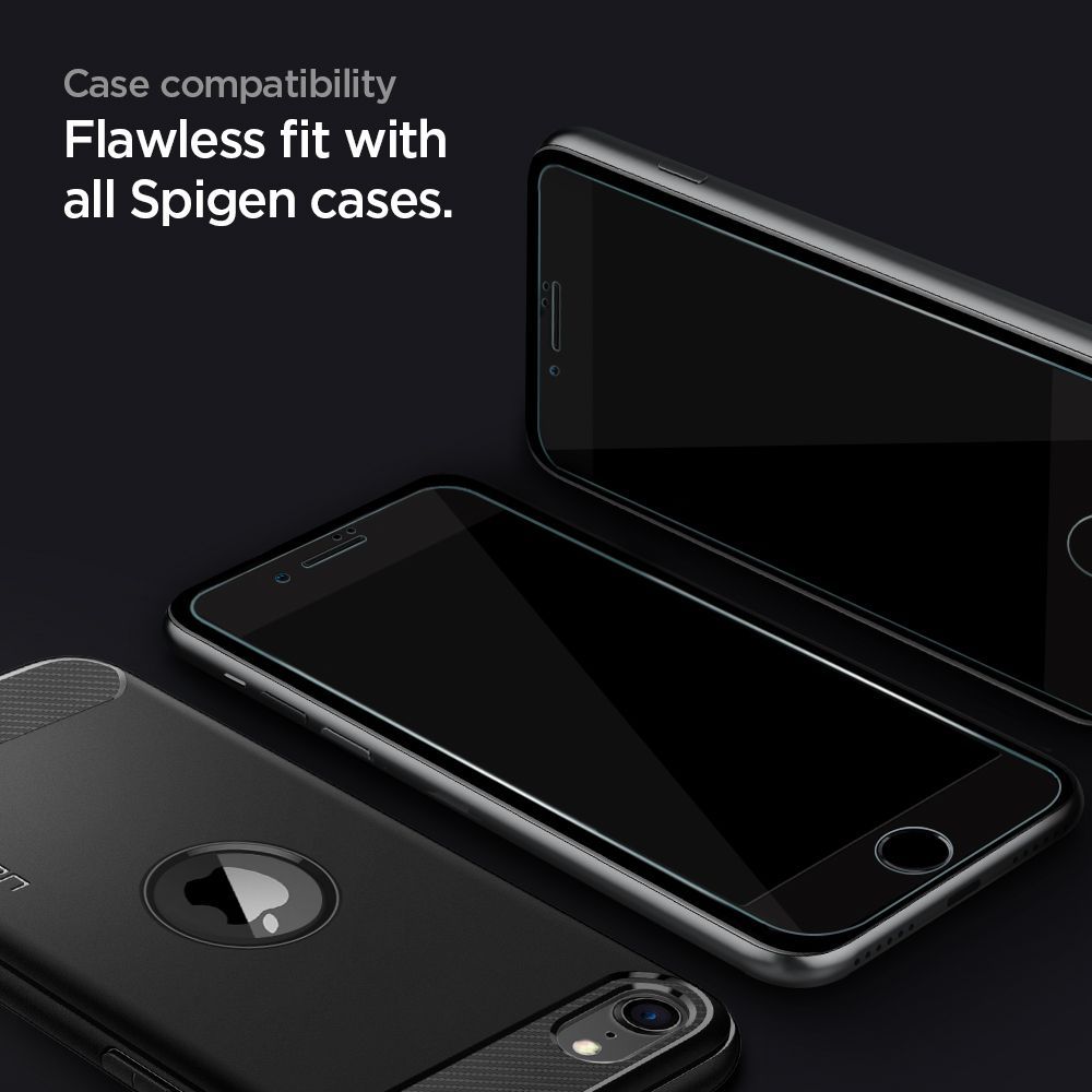 Szko hartowane Spigen Glass FC 2-pack /se 2020 Czarne APPLE iPhone 7 / 6
