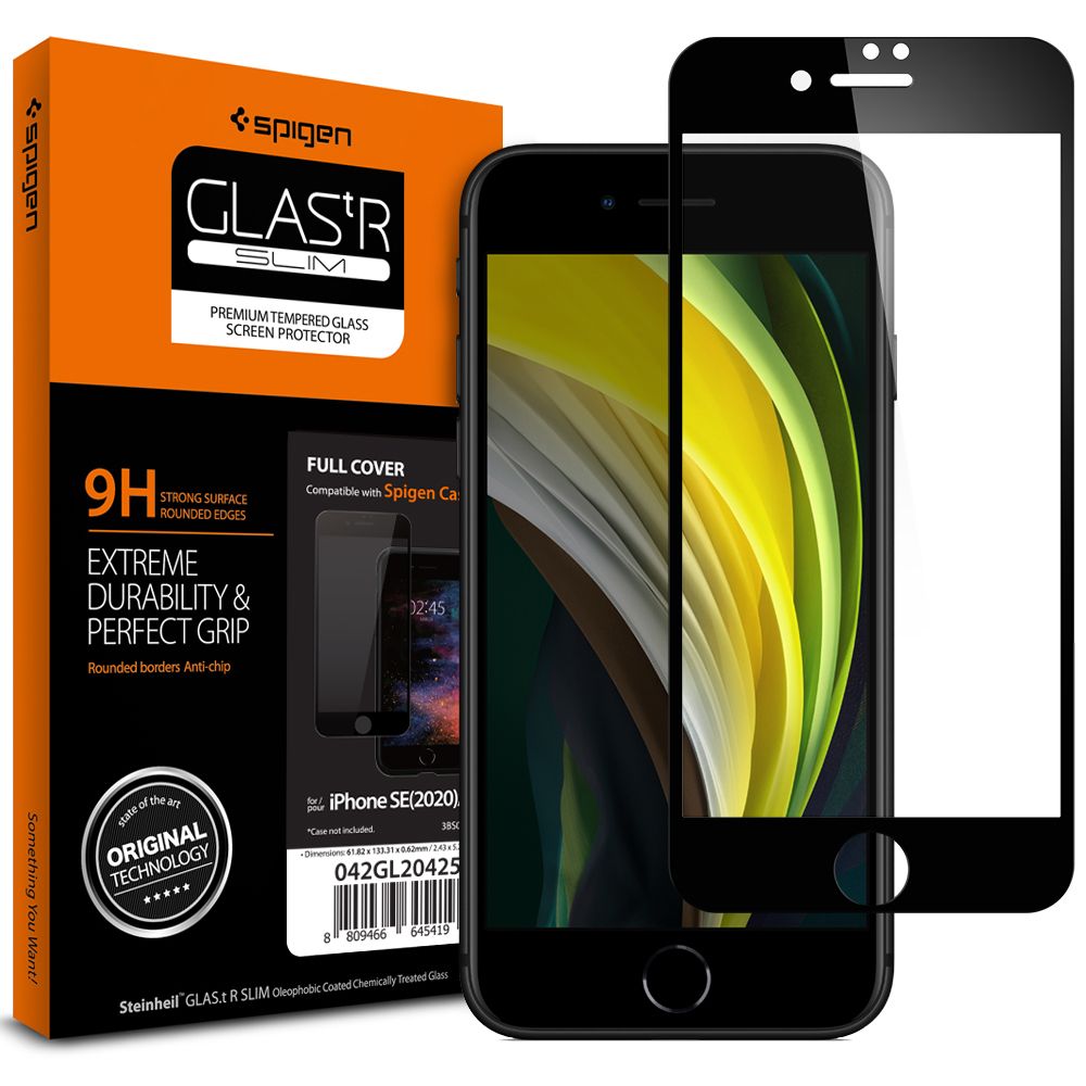 Szko hartowane Spigen Glass FC Czarne APPLE iPhone 7