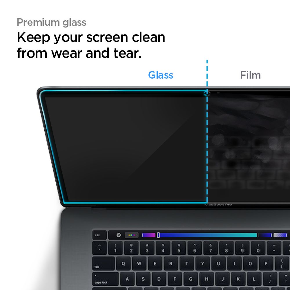 Szko hartowane Spigen Glass FC Czarne APPLE MacBook Pro 16 2019 / 3