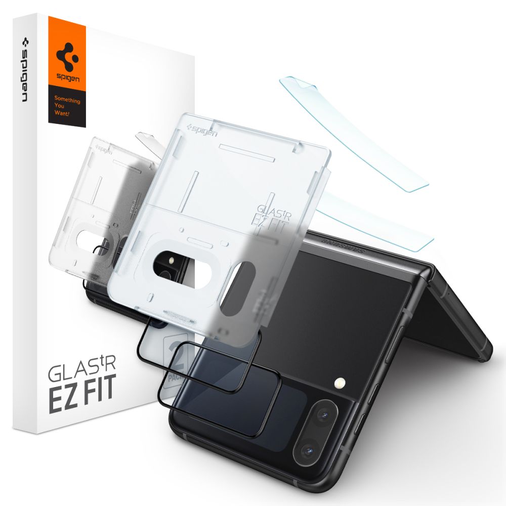 Szko hartowane Spigen Glass FC Ez Fit + Hinge Film 2-pack czarne SAMSUNG Galaxy Z Flip 4