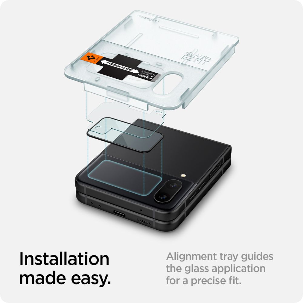 Szko hartowane Spigen Glass FC Ez Fit + Hinge Film 2-pack czarne SAMSUNG Galaxy Z Flip 4 / 10
