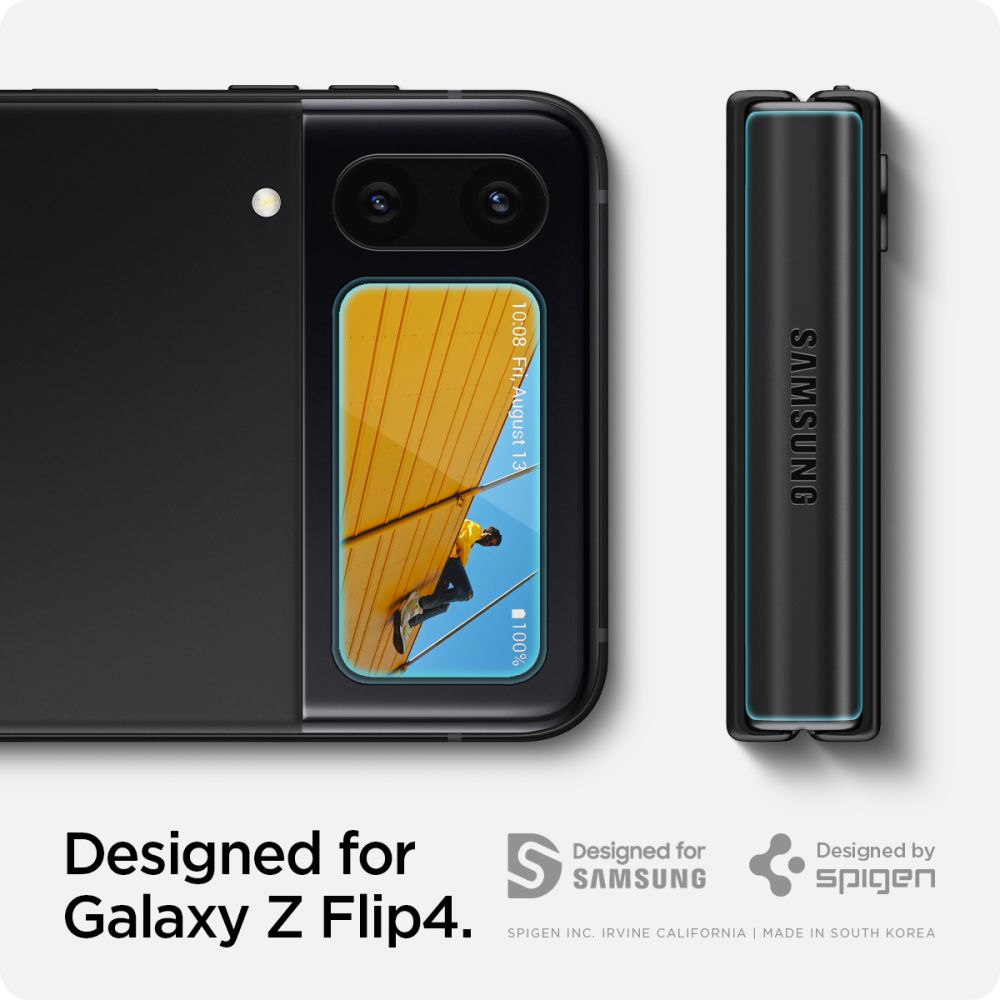 Szko hartowane Spigen Glass FC Ez Fit + Hinge Film 2-pack czarne SAMSUNG Galaxy Z Flip 4 / 9