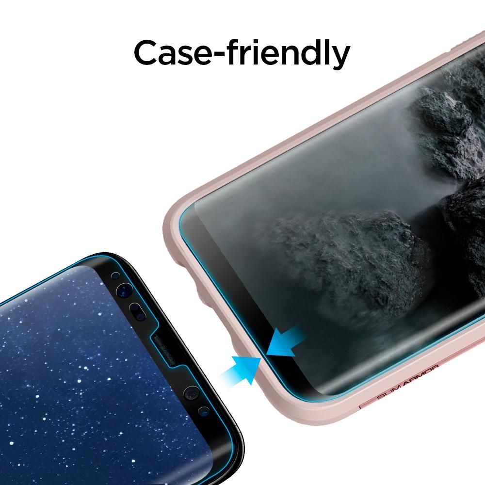 Szko hartowane Spigen Glas.tr Case Friendly Czarne SAMSUNG Galaxy S8 / 2