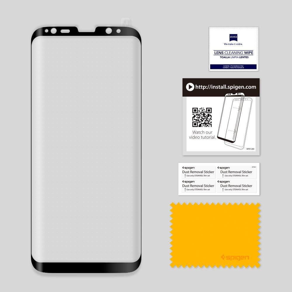 Szko hartowane Spigen Glas.tr Case Friendly Czarne SAMSUNG Galaxy S8 / 8
