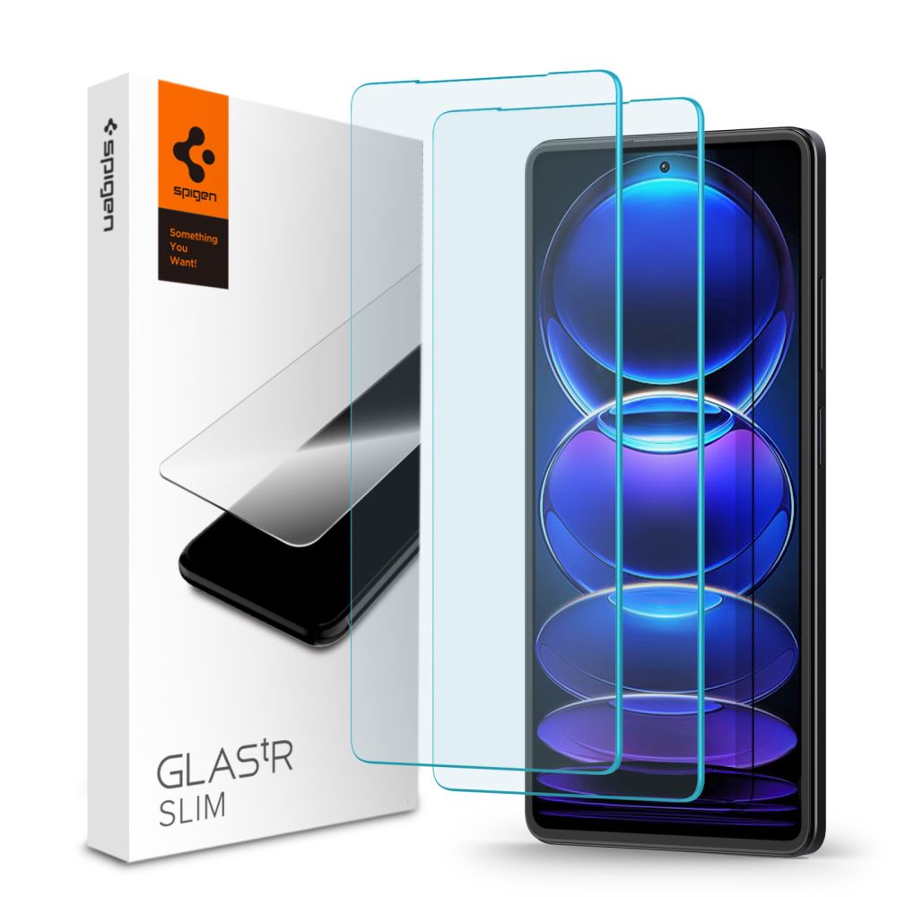Szko hartowane Spigen Glas.tr Slim 2-pack przeroczyste Xiaomi Poco X5 Pro 5G