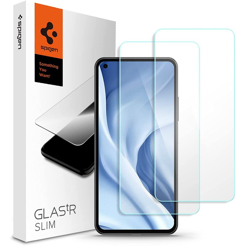 Szko hartowane Spigen Glas.tr Slim 2-pack Xiaomi Mi 11 Lite 5G