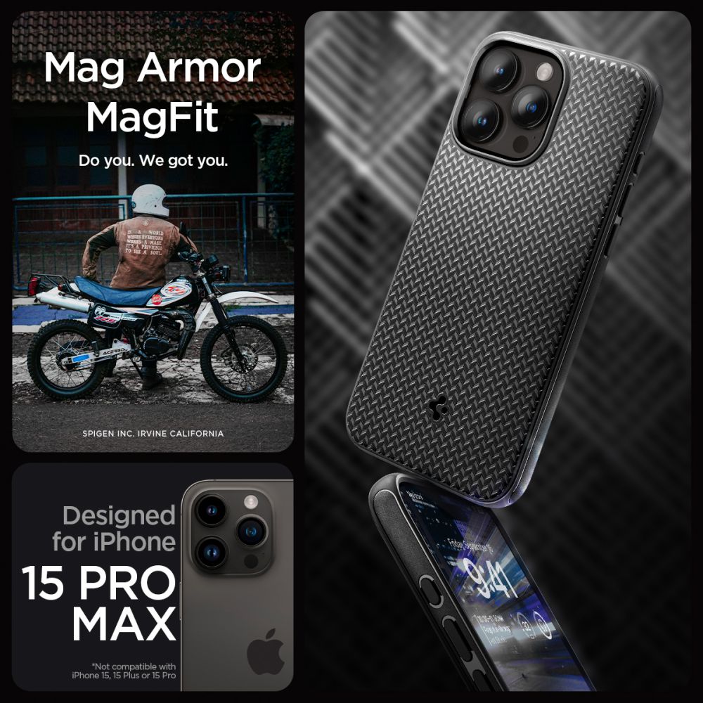 Pokrowiec Spigen Mag Armor Magsafe czarne APPLE iPhone 15 Pro Max / 9