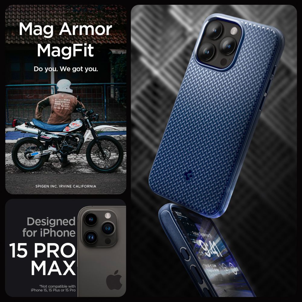 Pokrowiec Spigen Mag Armor Magsafe granatowe APPLE iPhone 15 Pro Max / 9