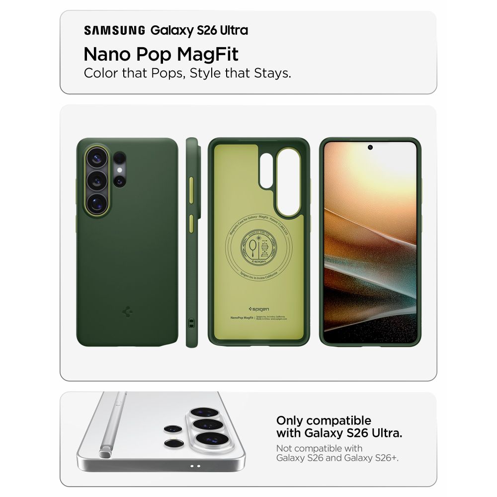 Pokrowiec Spigen Nano Pop Mag Magsafe Avo zielone SAMSUNG Galaxy S26 Ultra / 8