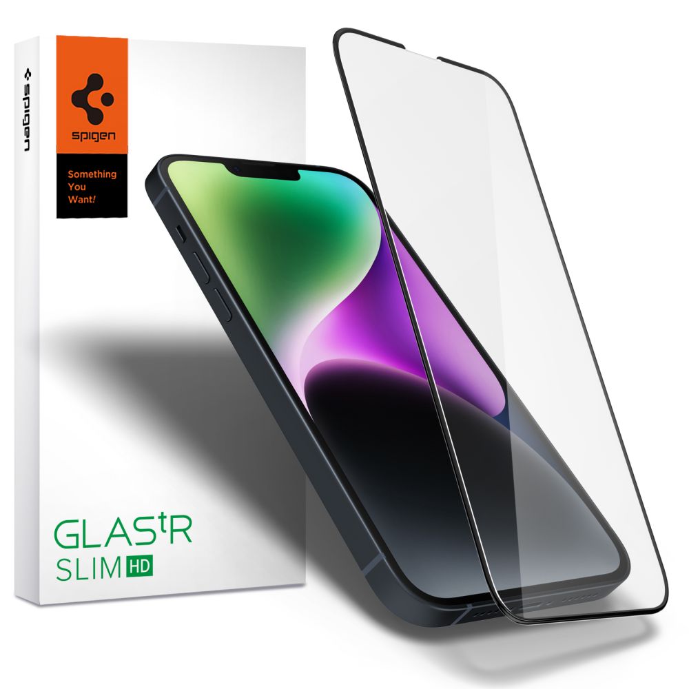 Szko hartowane Spigen Glass FC czarne APPLE iPhone 14