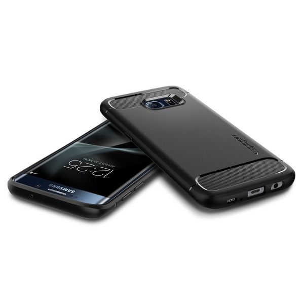 Pokrowiec etui Spigen Rugged Armor czarne SAMSUNG Galaxy S7 Edge / 2