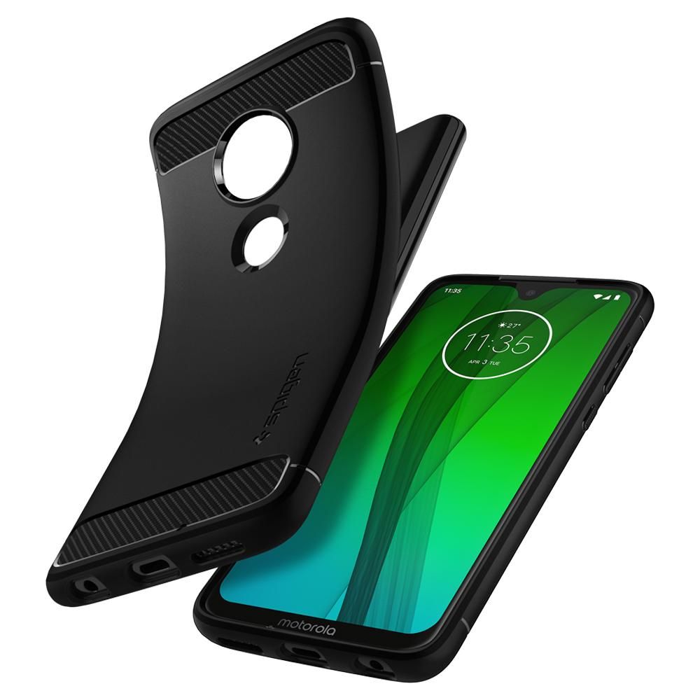 Pokrowiec etui Spigen Rugged Armor czarne MOTOROLA Moto G7 / 2