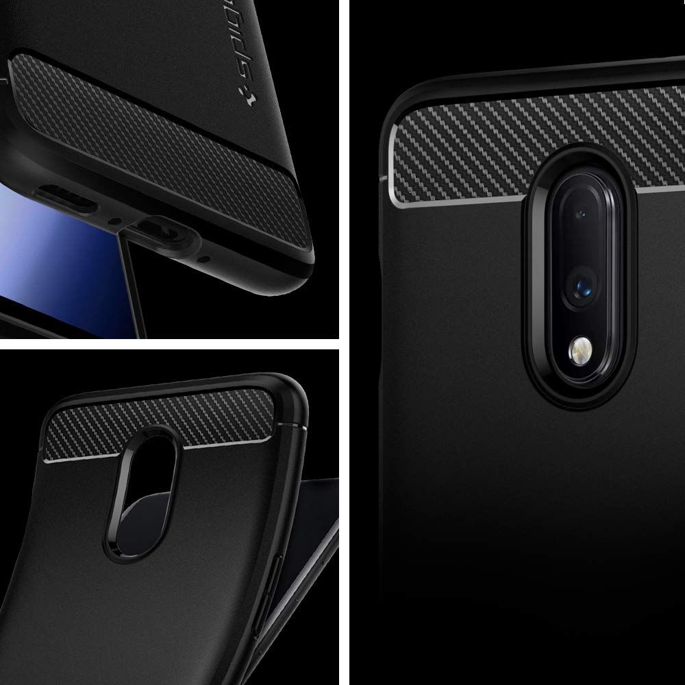 Pokrowiec etui Spigen Rugged Armor czarne OnePlus 7 / 5